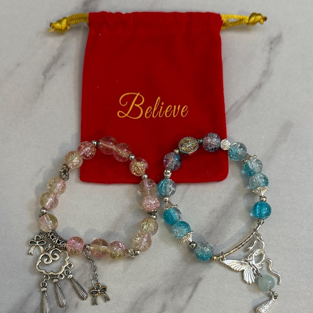 Colorful Beaded Bracelets with Charms